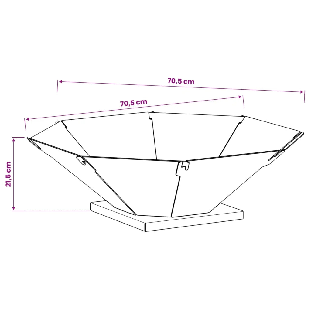 Focolare Nero 70,5 x 70,5 x 21,5 cm Acciaio 8012608