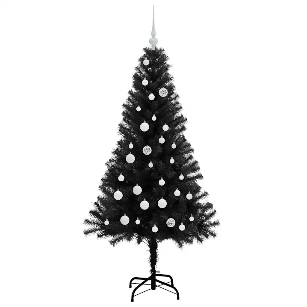 Albero di Natale | Decorazioni natalizie con 150 LED con supporto Nero 150 cm PVC