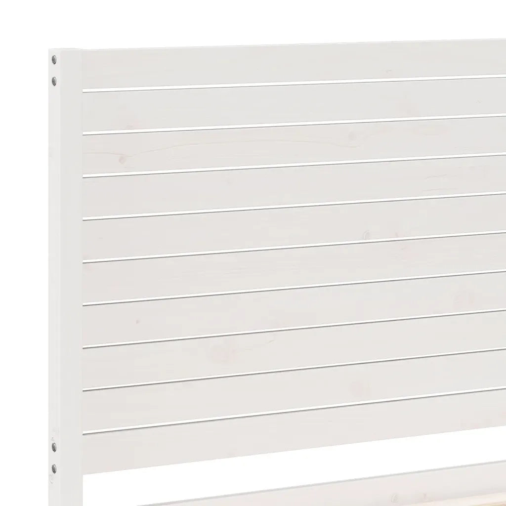 vidaXL Giroletto Extra Lungo senza Materasso Bianco 160x220cm Massello