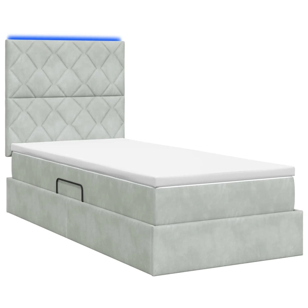 Letto con contenitore LED e materasso Grigio Chiaro 3460170