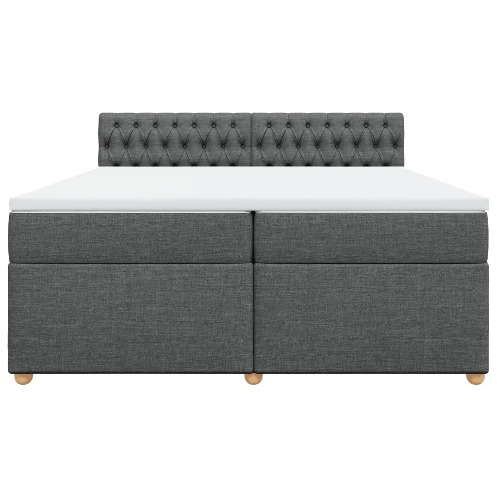 Giroletto a Molle con Materasso Grigio Scuro 200x200 cm Tessuto 3286795