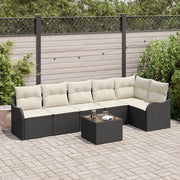 Set Divano da Giardino da 6 Pezzi con Cuscini Polyrattan Marrone