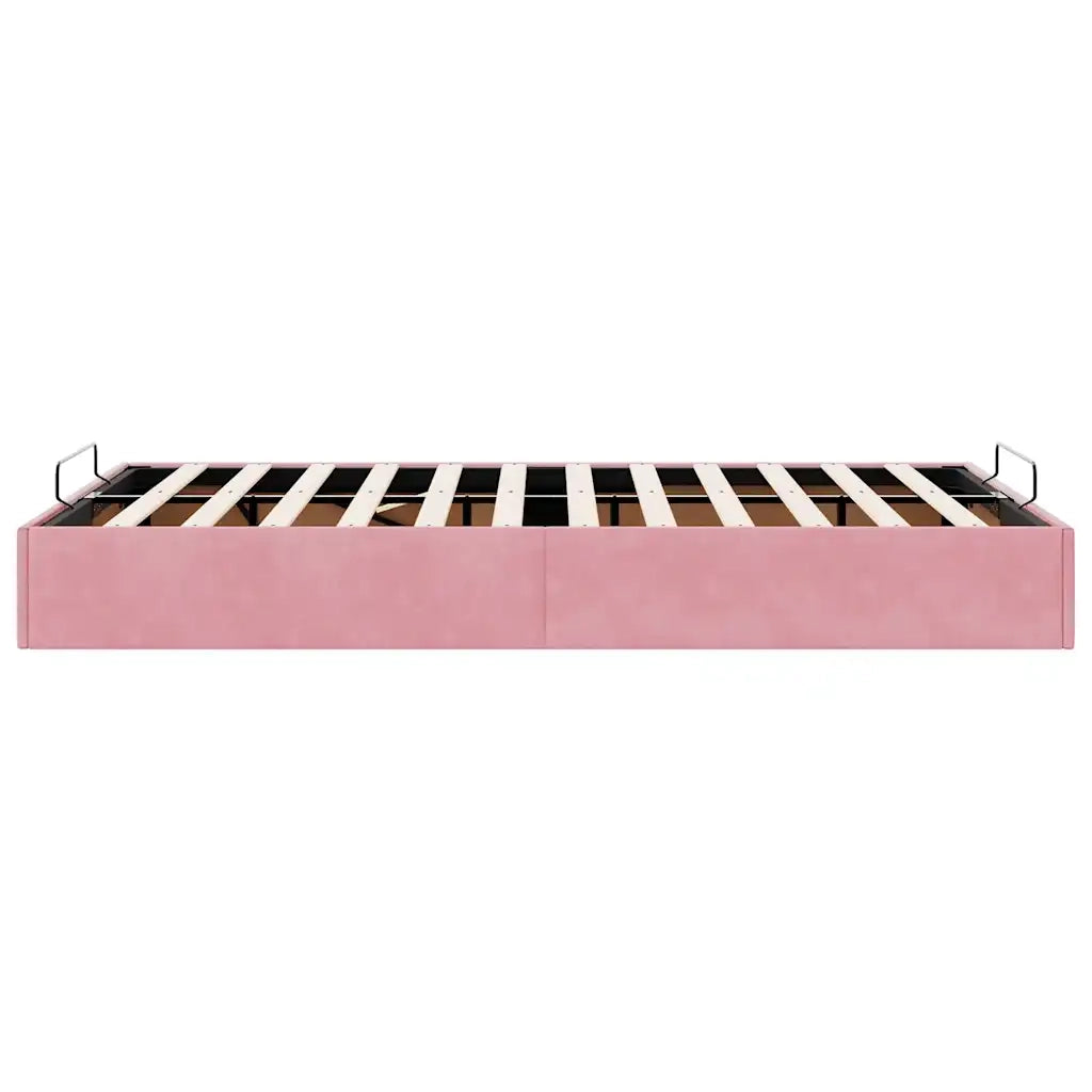 Struttura Letto Pouf Senza Materasso Rosa 120x200 cm Velluto 3310960