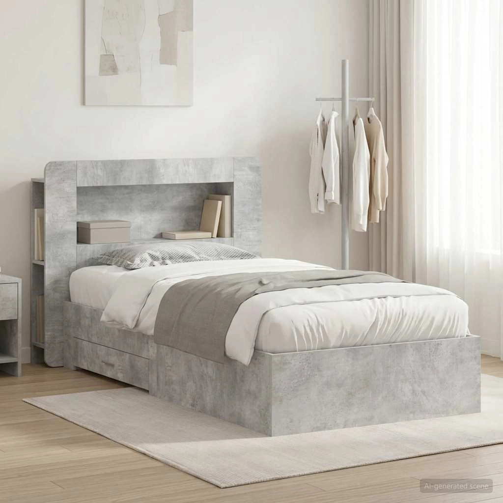 Telaio del letto con storage Grigio Cemento 80 x 200 cm 3433808
