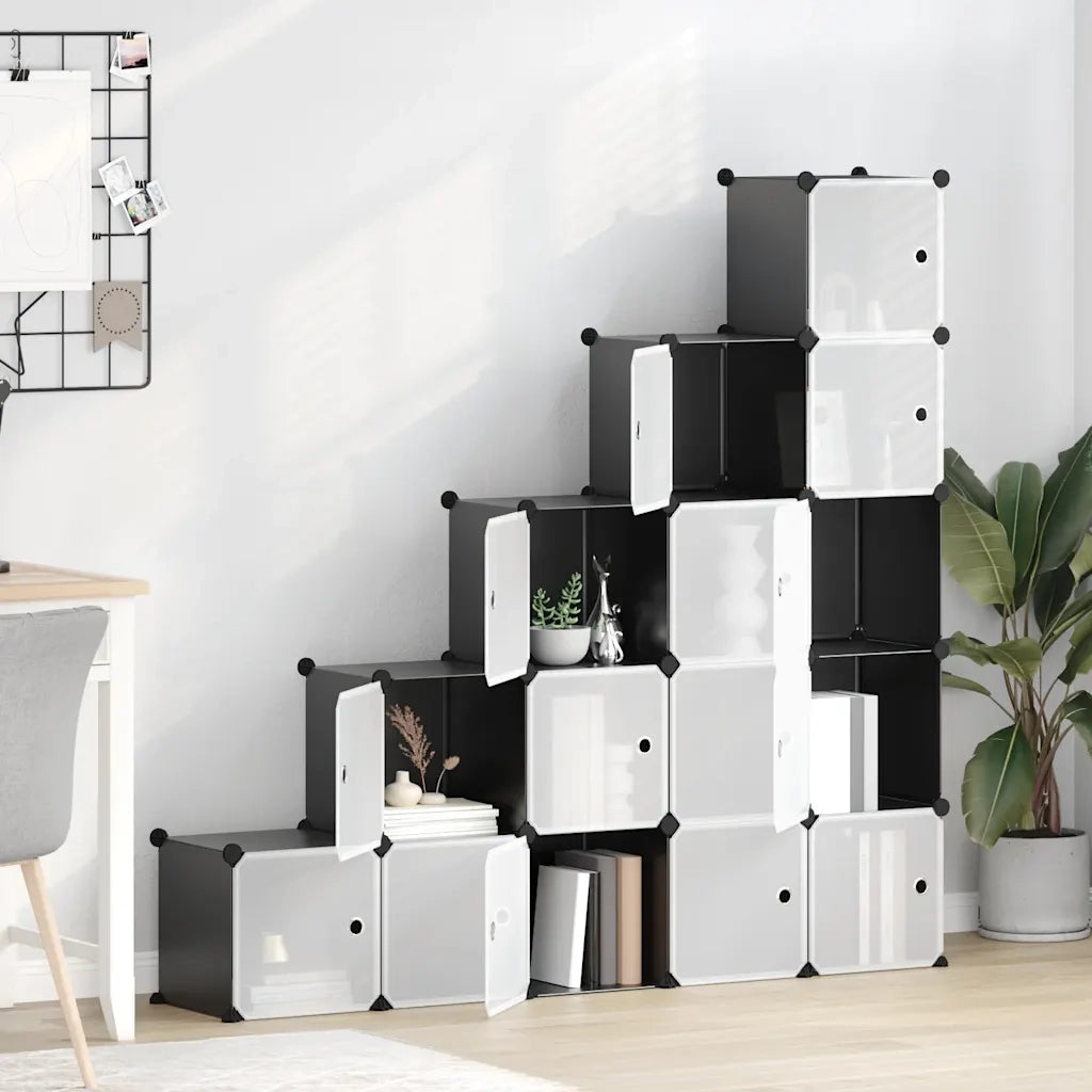 Organizzatore Portaoggetti con 15 Cubi e Ante Trasparenti in PP cod mxl 53344