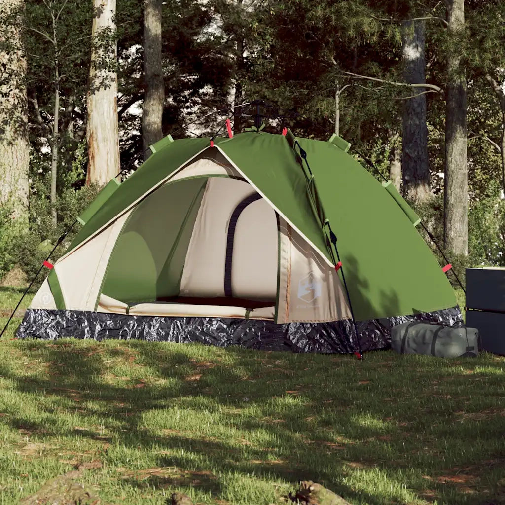 Tenda a Cupola da Campeggio 3 Persone-Tenda per Escursionismo Verde a Rilascio Rapido 579665