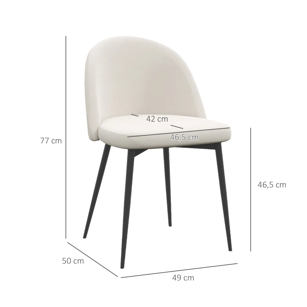 Sedia da pranzo imbottita ¨C zephmum ¨C velluto nero, gambe in metallo