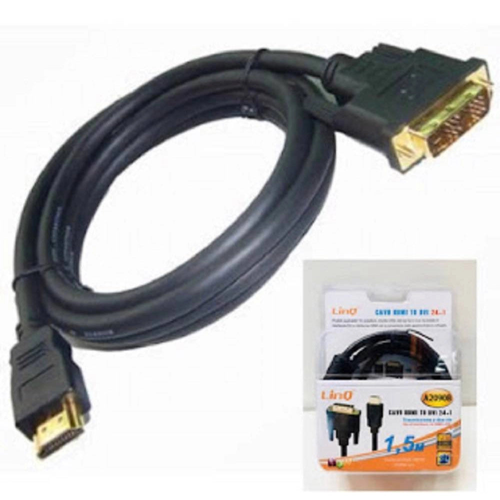 Trade Shop - Cavo Video Hdmi Maschio A Dvi Full Hd 1,5mt Pc Proiettore Console Gioco Tv A2090b -