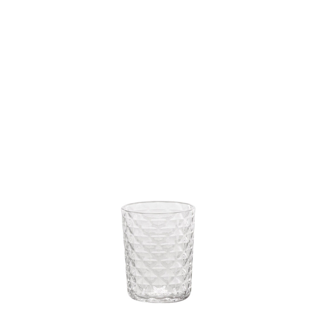 Zafferano Set 4 Tumbler Veneziano Mixology in vetro sonoro superiore, capacità 8,5 cl, design soffiato a bocca trasparente per liquori e distillati