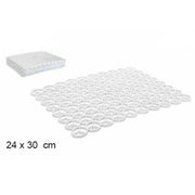 Trade Shop - Set 12 Pz Tappeto Tappetino Lavello Plastica Ad Anelli Cucina 30 X 24 Cm Bianco -