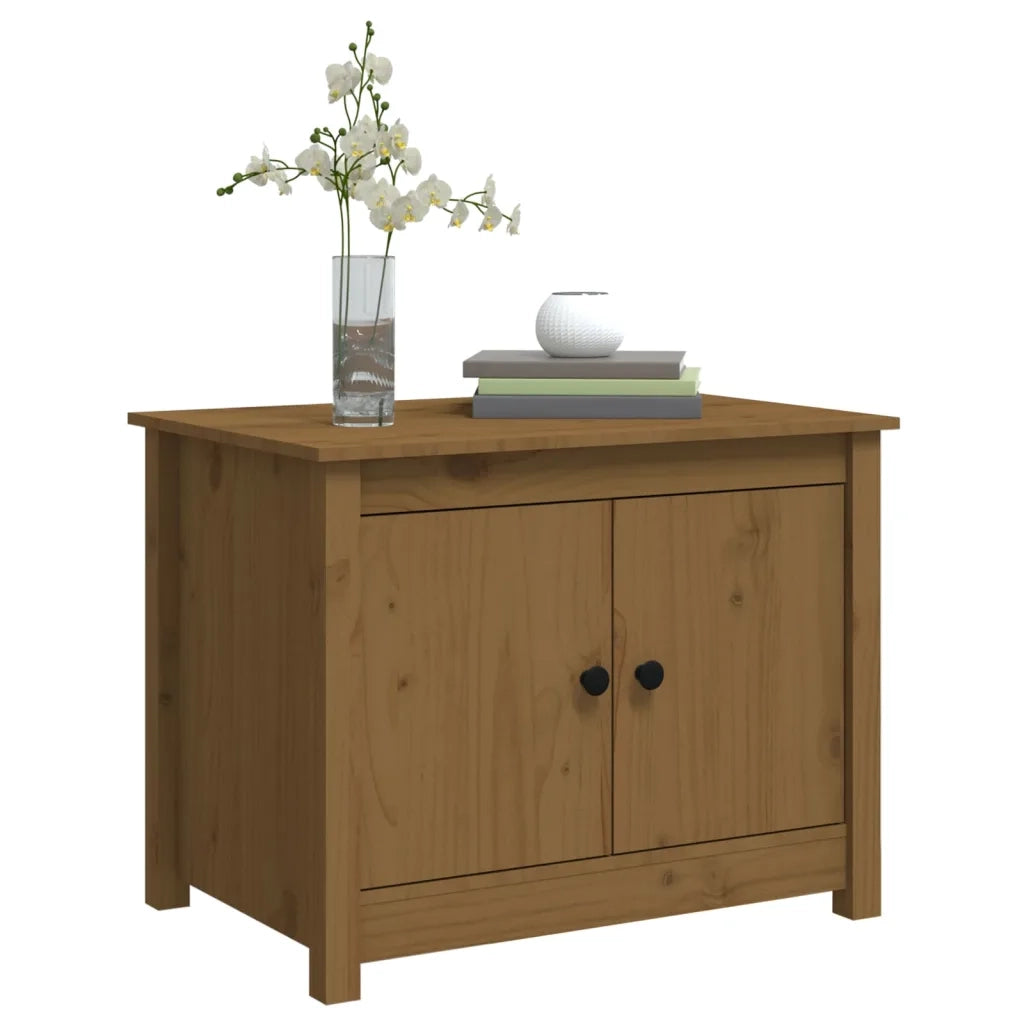 Tavolino da Salotto Miele 71x49x55 cm in Legno Massello di Pino