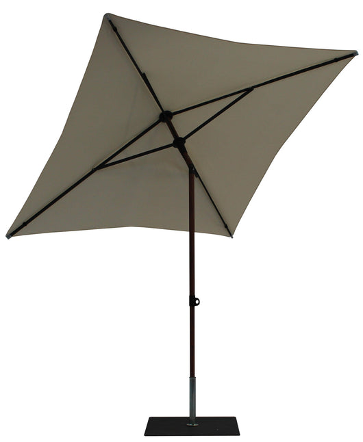 Ombrellone da Giardino 2x2 m Palo Ø38 mm in Alluminio Effetto Legno Tessuto Poliestere Trend Wood Ecru