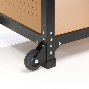 Banco da lavoro portatile 68x50x66-82 cm Tavolo da lavoro con altezza regolabile e 2 ripiani