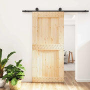 Porta scorrevole Naturale e Nero 95 x 210 cm