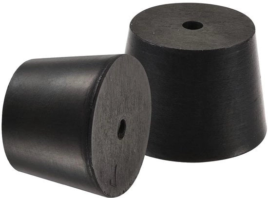 Doppi conici in gomma con foro 10 mm a 37 mm - 10 pezzi - neri - per uso domestico e laboratorio