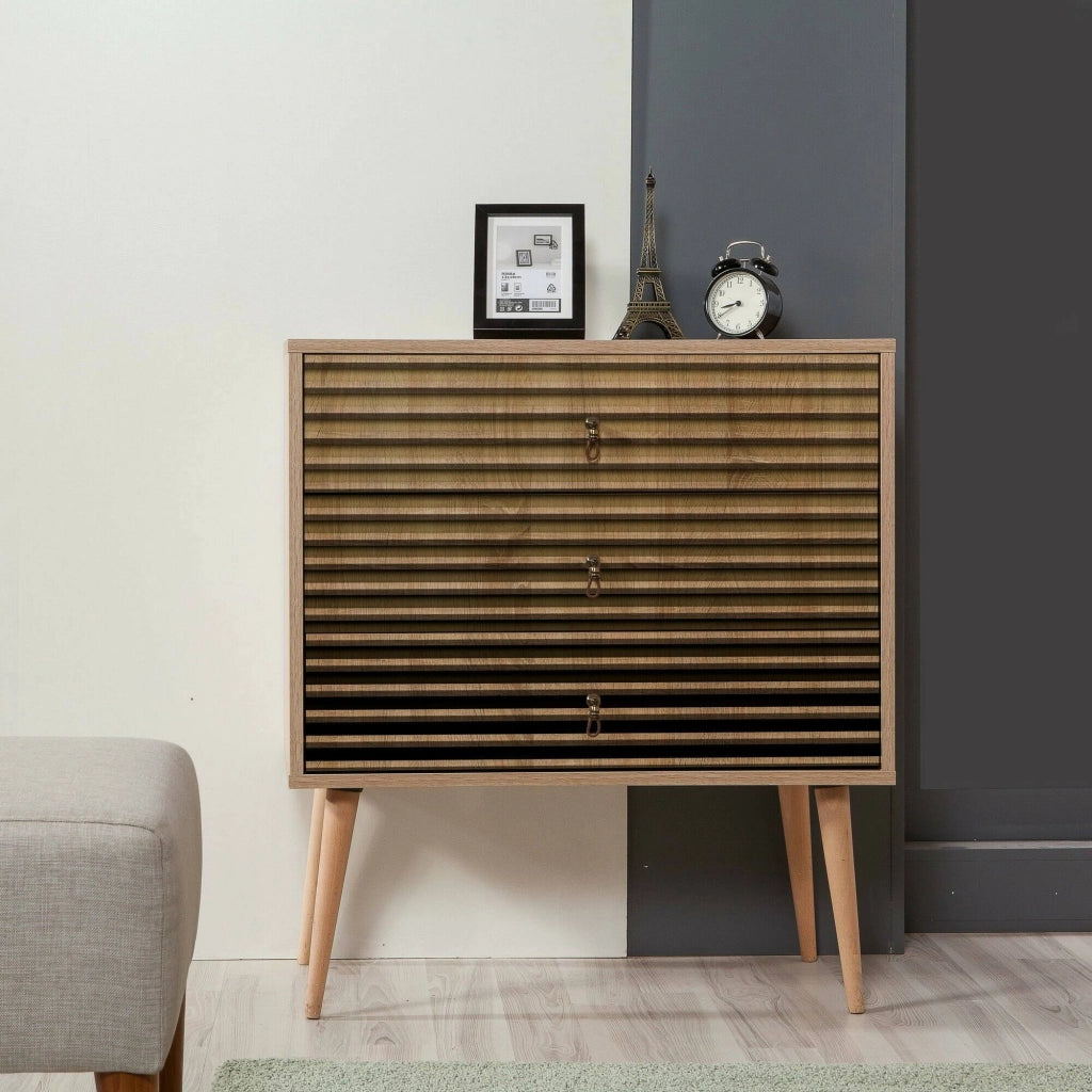 Cassettiera Apricale, Settimino multiuso, Comò camera da letto, Mobile con cassetti, 80x40h90 cm, Quercia