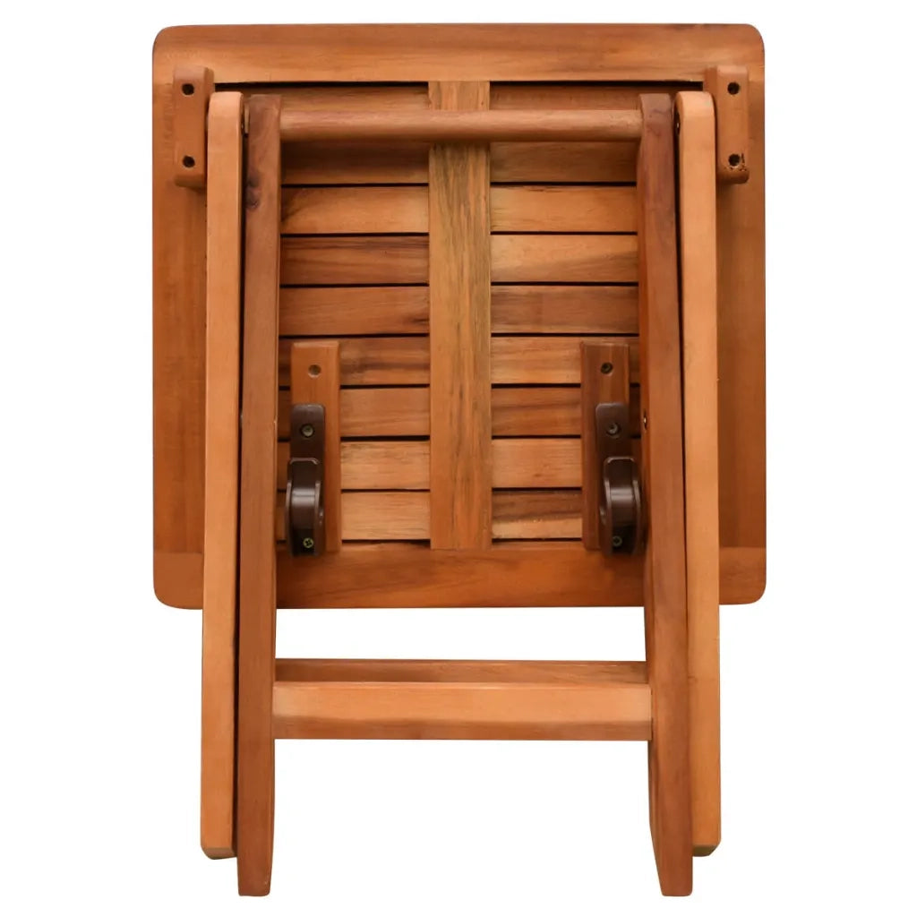 Lettino Prendisole con Tavolo in Legno Massello di Acacia 42594