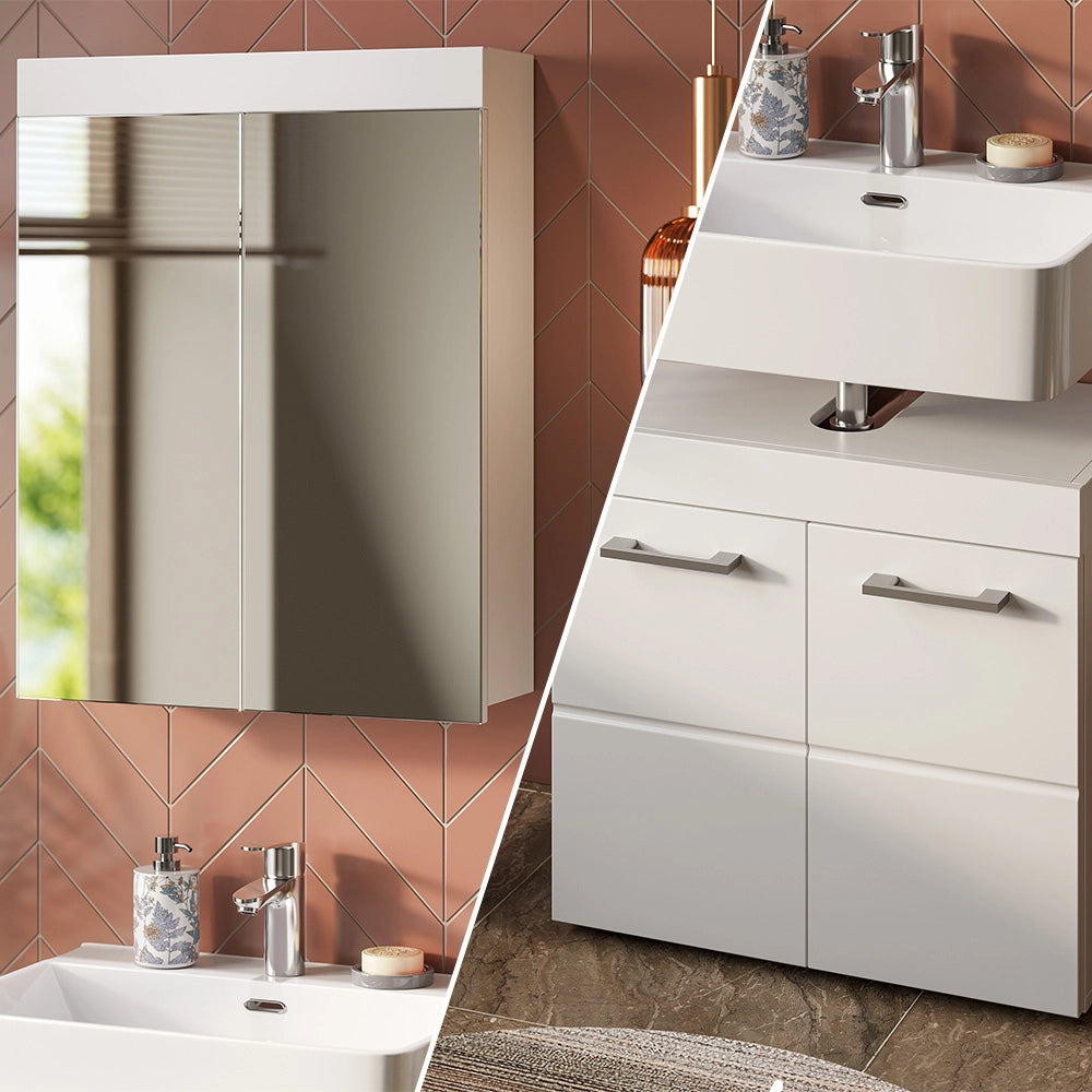Vicco Set mobili bagno Bianco 2 parti