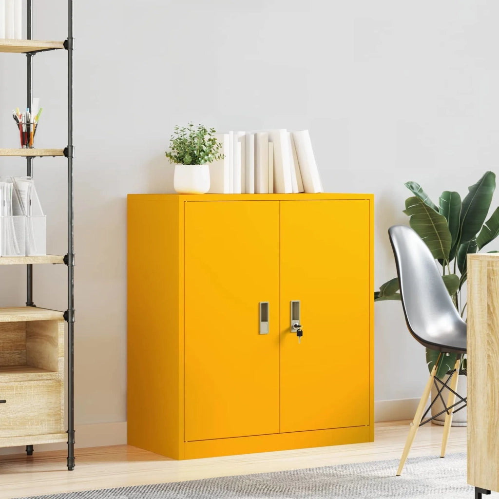 Armadio Giallo senape 80 x 40 x 90 cm Acciaio