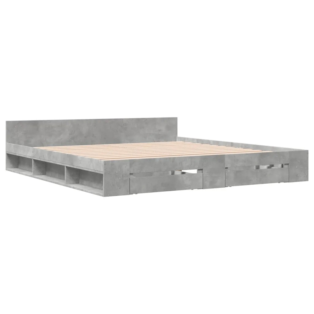 Giroletto Cassetti Grigio Cemento 200x200 cm Legno Multistrato 3280723