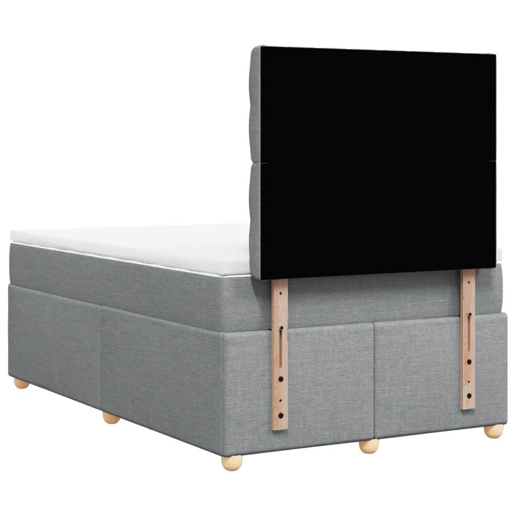 vidaXL Giroletto a Molle con Materasso Grigio Chiaro 120x200cm Tessuto