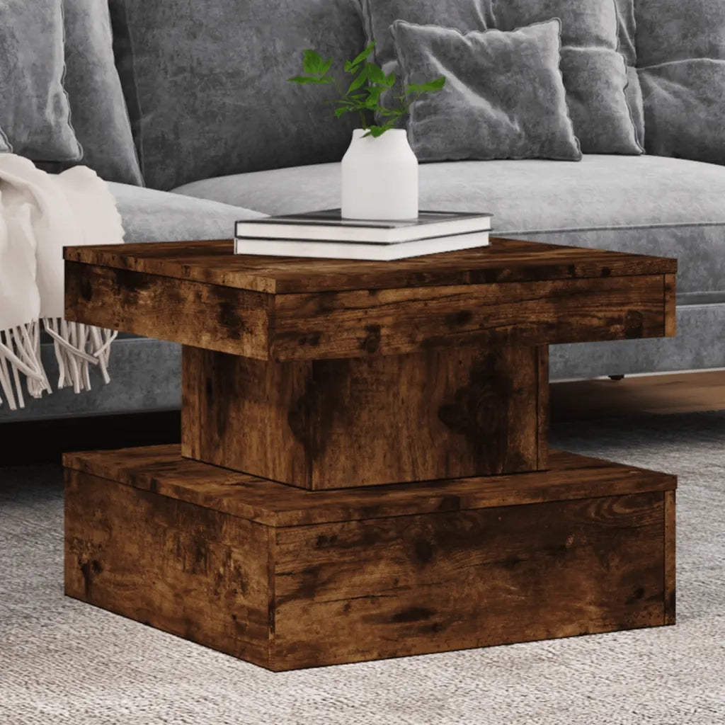 Tavolino da Soggiorno con Luci LED Rovere Sonoma 50x50x40 cmcod mxl 89471