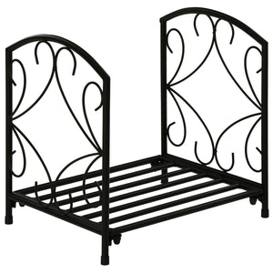 Portalegna per Camino 39,5x31,5x39,5 cm in Metallo Nero