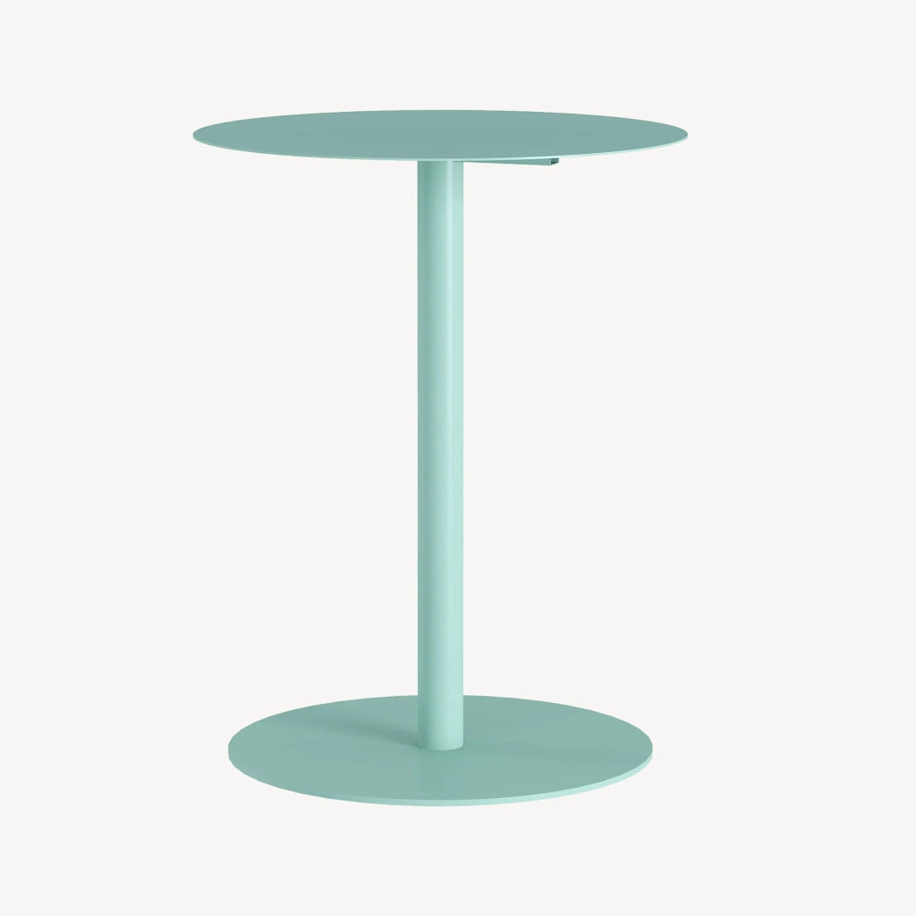 Tavolino Laterale da Divano Nastätten Metallo Piano Rotondo - Menta Verde [en.casa]