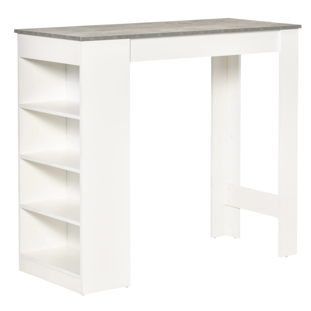 Tavolo da bar con scaffale ¨C Zephmum ¨C Bianco e grigio 115x50x102,7 cm