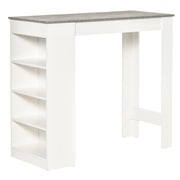 Tavolo da bar con scaffale ¨C Zephmum ¨C Bianco e grigio 115x50x102,7 cm