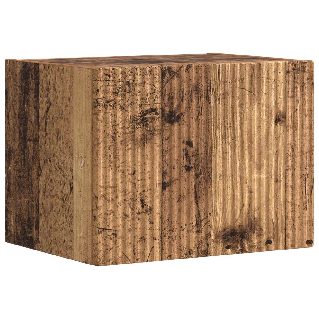 Mobile TV modulare da parete dal design moderno e pratico contenitore 31 x 29,5 x 100 cm realizzato in legno di recupero 02_0056215