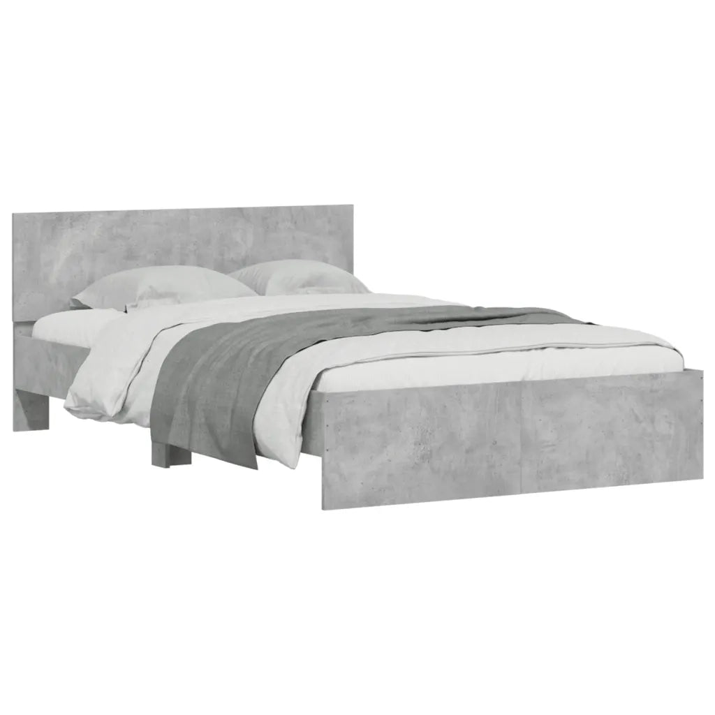 Giroletto con Testiera-Struttura Letto con testiera Grigio Cemento 120x200 cm