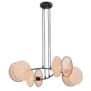 Lampada a sospensione MOTIF in acciaio nero e tessuto beige