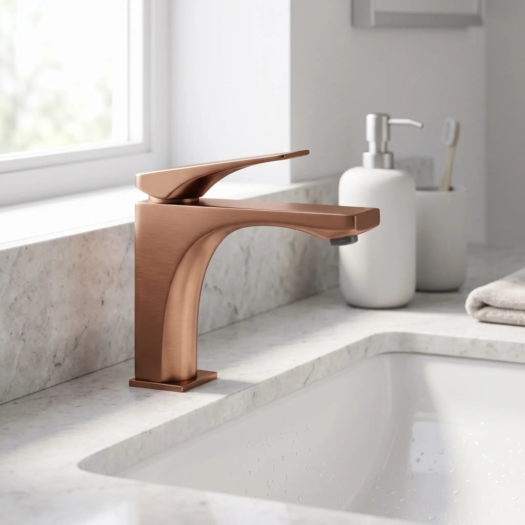 Rubinetto Da Lavabo Premium Rea Joe Brush Copper Low