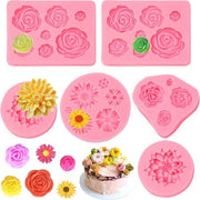 6 pezzi di silicone a forma di fiore - modelli di fondant - forme per torte - set di forme per DIY decorazione di fudge e cioccolato.