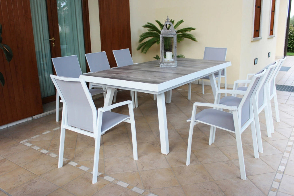 Tavolo Allungabile Seattle 205/265x105x75 h cm in Alluminio Bianco