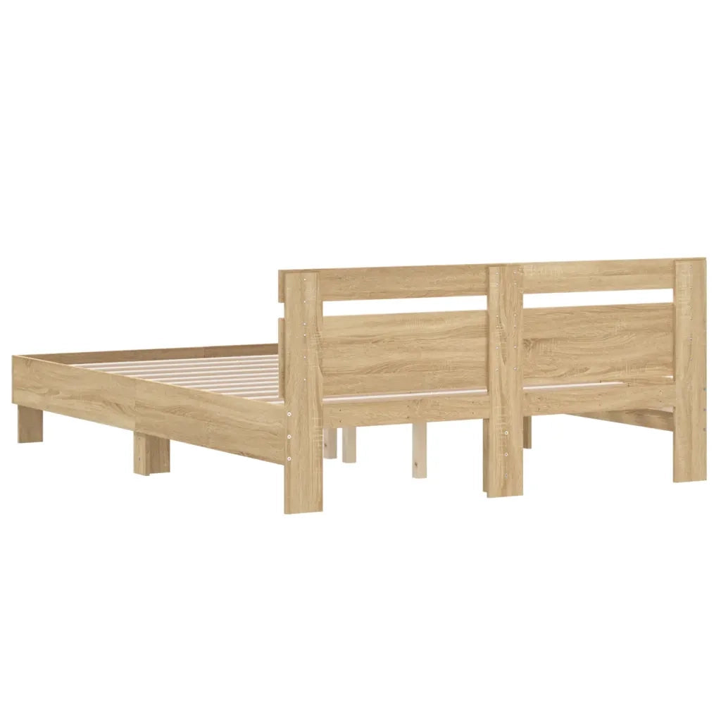 Giroletto Testiera-Struttura Letto Rovere Sonoma 150x200 cm Legno Multistrato 770115