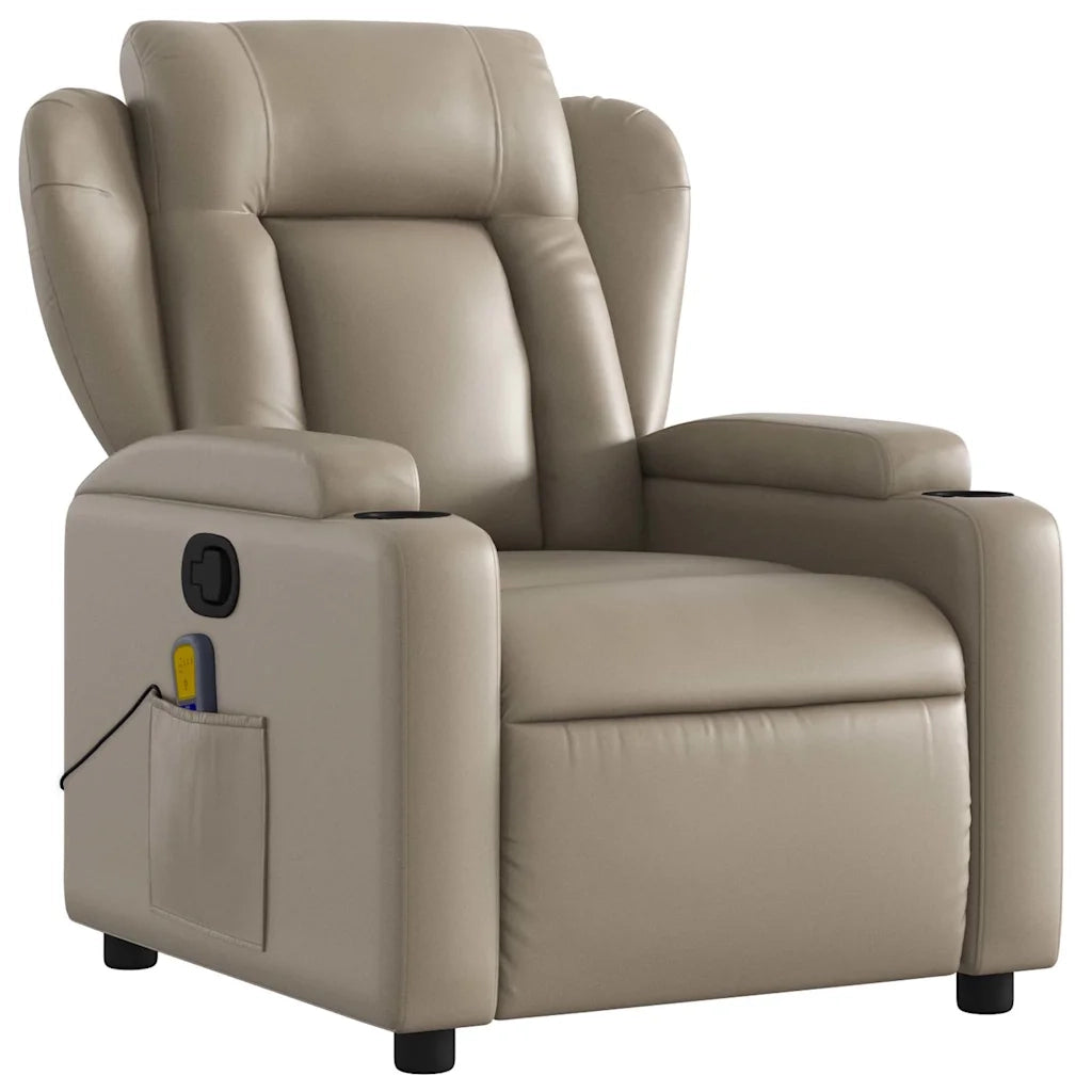 Poltrona Massaggiante Reclinabile cappuccino in Similpelle 372440