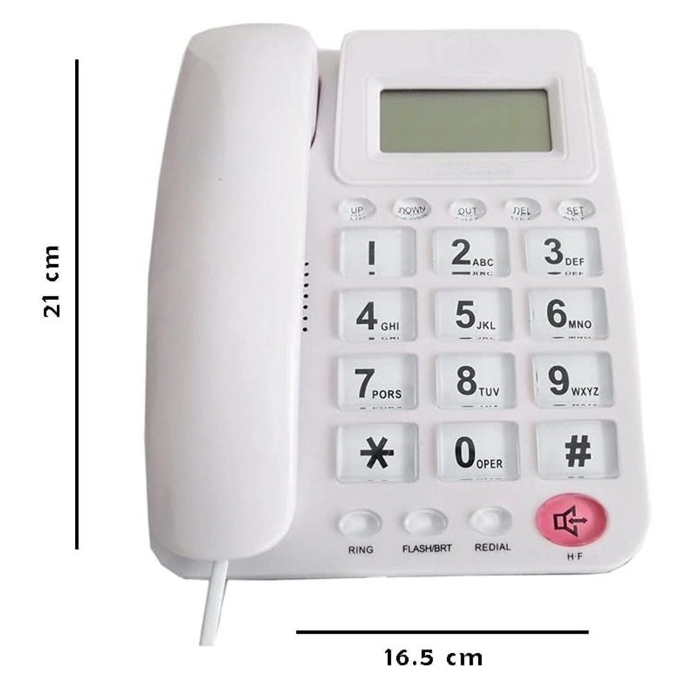 Trade Shop - Telefono Fisso Con Tasti Grandi Per Casa Hotel Display Calcolatrice Fo-85011 Cid -