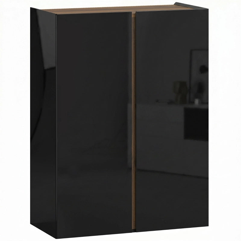ARMADIO PORTASCARPE 6 Ripiani Nero Lucido con chiusura soft-close