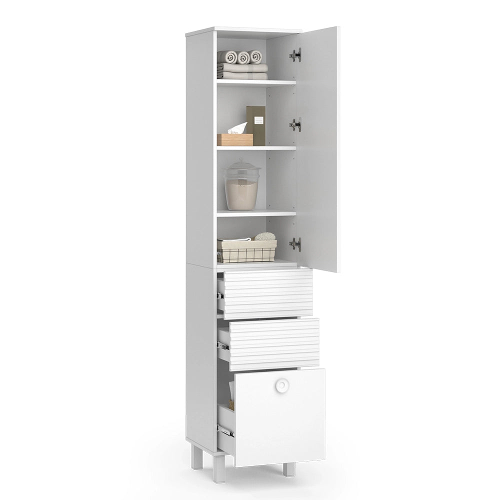 Vicco Armadio per il bagno Bianco 40.2 x 192.4 cm con anta e cassetti