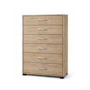 CASSETTIERA IN LEGNO CON SEI CASSETTI E PIANO D 'APPOGGIO COLORE ROVERE DIMENSIONI 68X40X120 CM