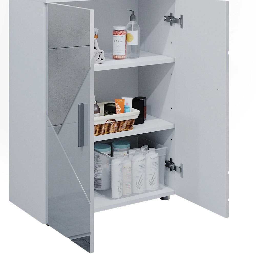Vicco Mobiletto bagno Bianco lucido con inserti 60 x 81 cm