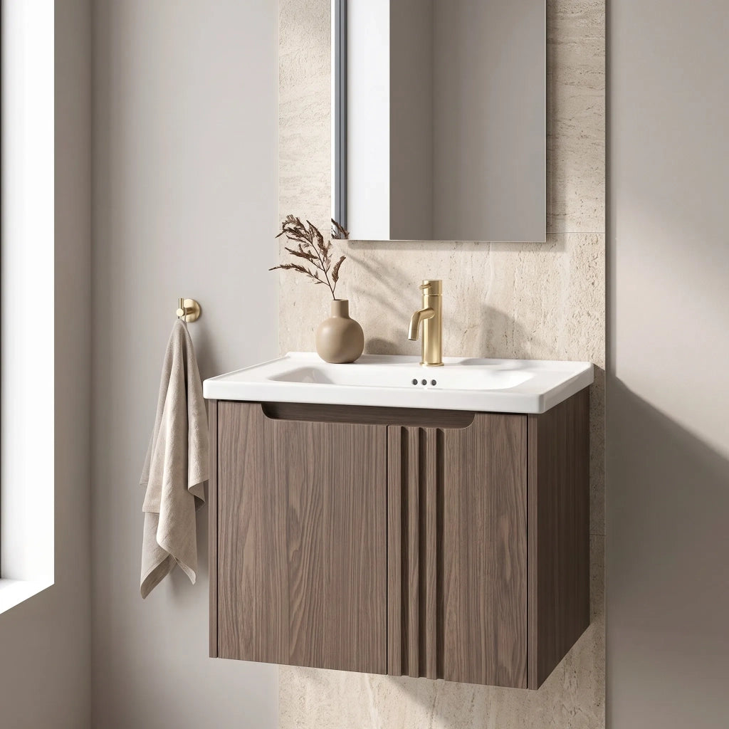 Mobile Bagno Con Lavabo Rea Rivo Db86-60l-1 Dark 60cm