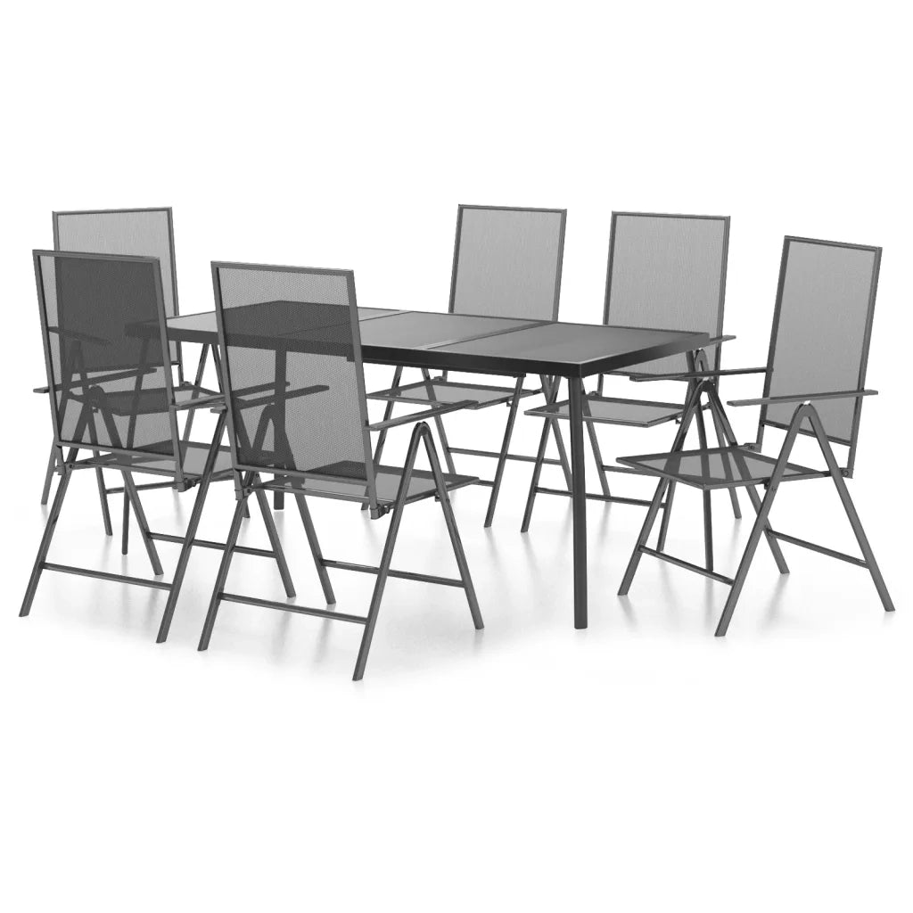 Set da Pranzo da Giardino 7 pz in Acciaio Antracitecod mxl 76728