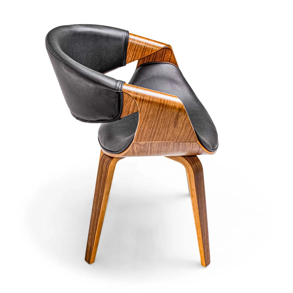 Yorkshire - Poltroncina in legno massello e letherette nera
