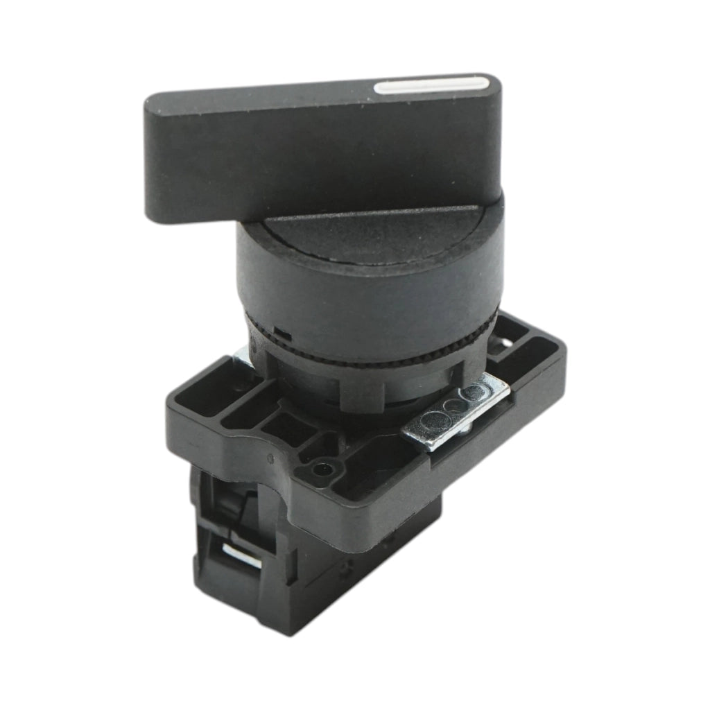 Selettore a 2 posizioni nero con blocco 1NO, 400V/10A, LAY5-EJ21 Breckner Germany