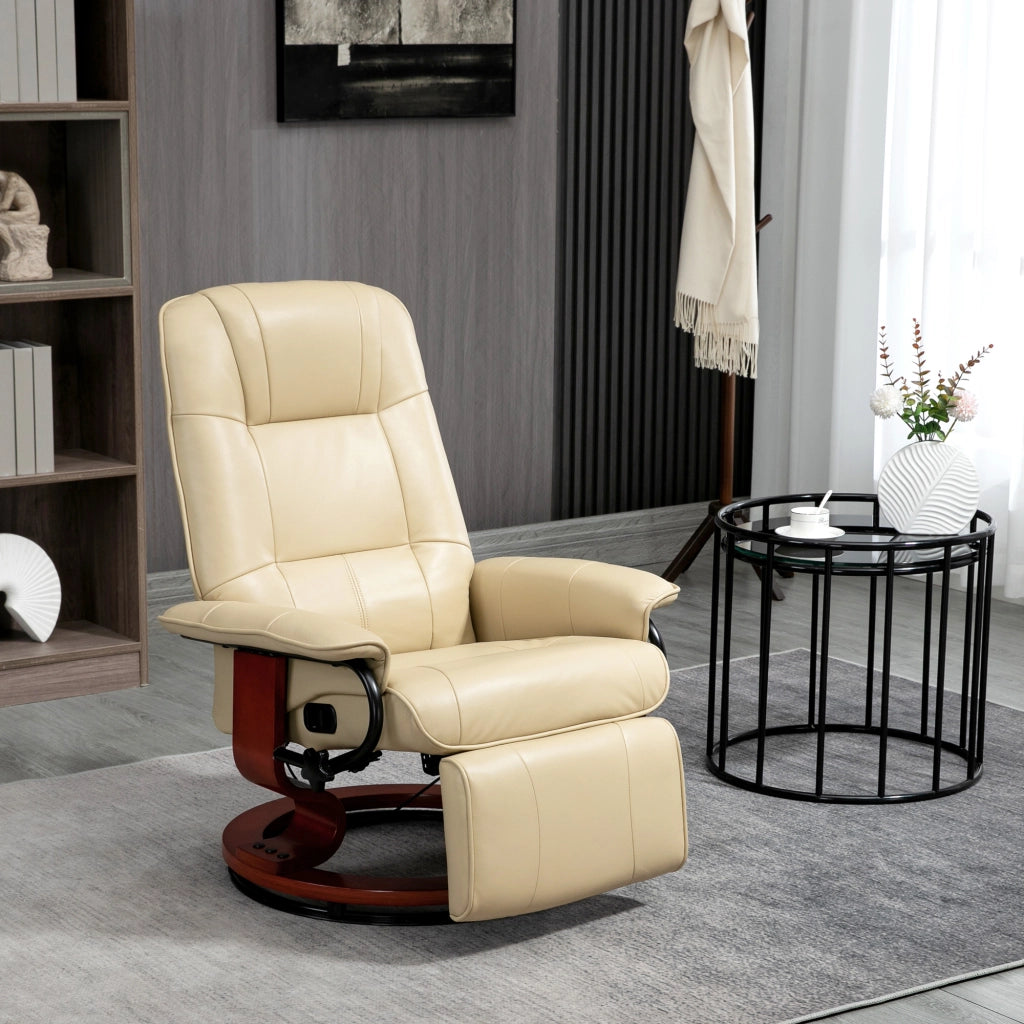 Poltrona relax reclinabile in similpelle ¨C zephmum ¨C 78x87x100 cm, crema