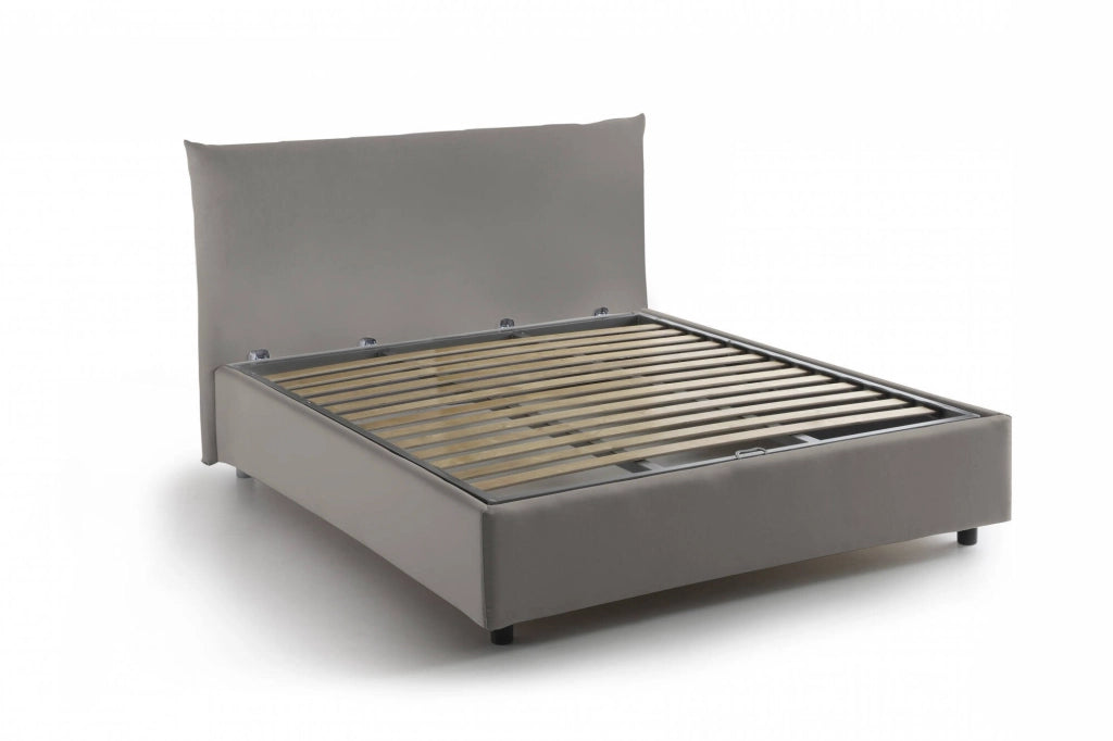 Arpaise, Letto Piazza e Mezza Materasso Incluso Made in Italy, Grigio Tortora