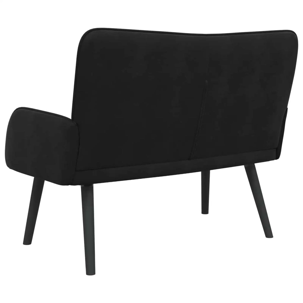 Sofa a Due Posti Nero 115 x 61 x 87 cm Velluto 42028918